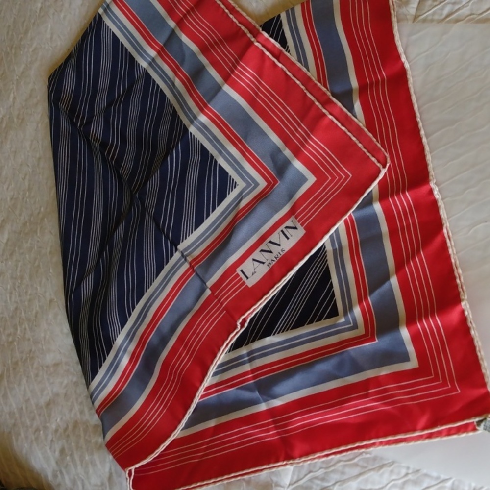 Lanvin vintage 100% silk scarf, made in France